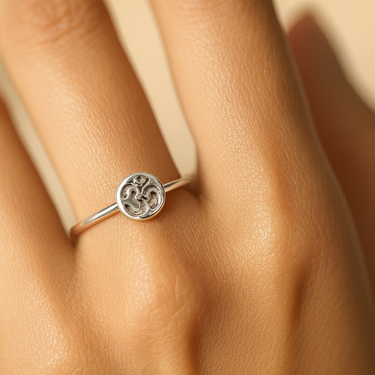 Sterling Silver Om Symbol Ring