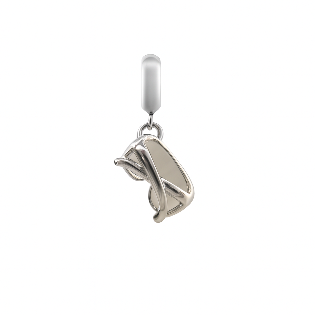 Sterling Silver Sunglasses Charm – Blue & Black Enamel with Crystal Accents