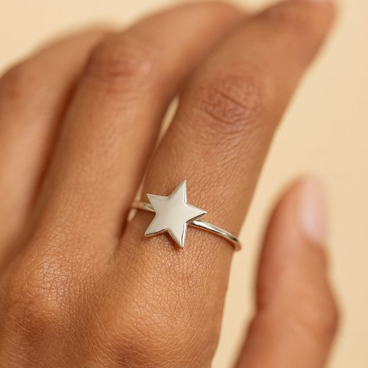 Sterling Silver Star Ring for Women