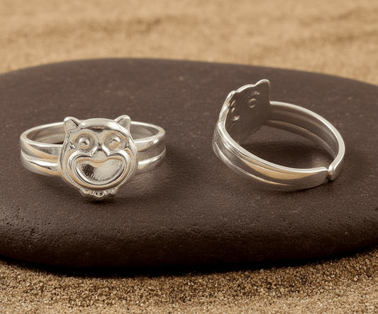 925 Silver Adjustable Owl Design Toe Ring – Handmade Animal Motif Jewelry - Zirak Silver