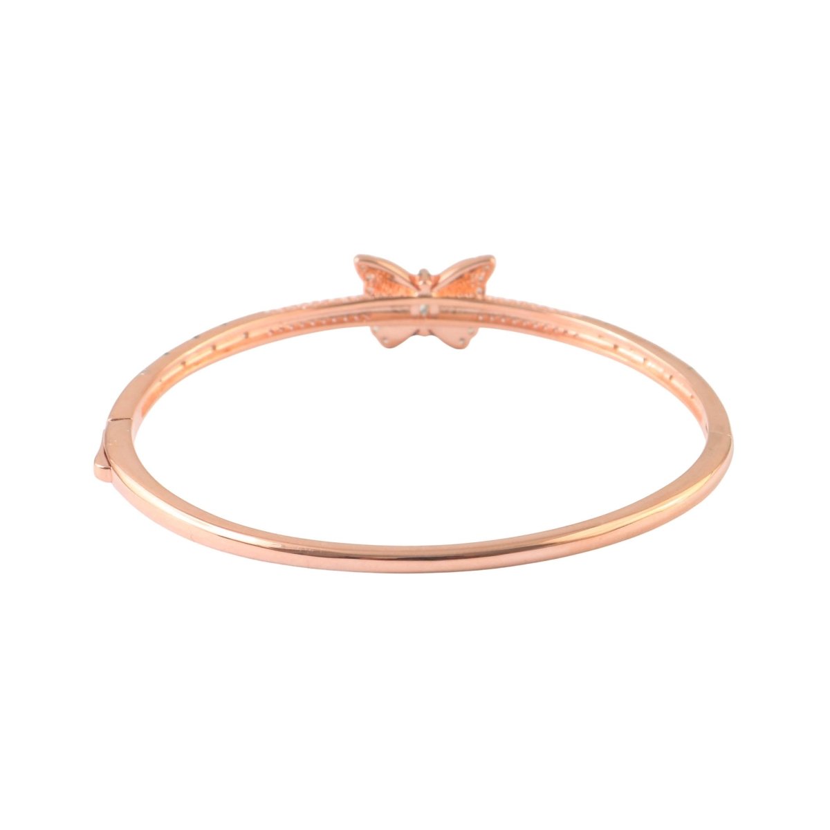 925 Silver Blue Opal Butterfly Rose Gold Bangle Bracelet - Zirak Silver