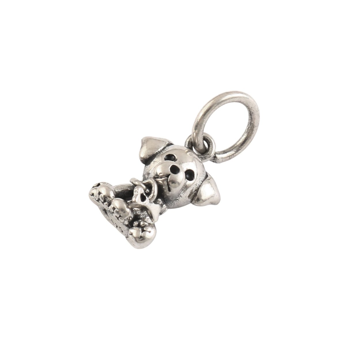 925 Silver Cute Puppy Charm Pendant – Playful Dog Jewelry Charm - Zirak Silver