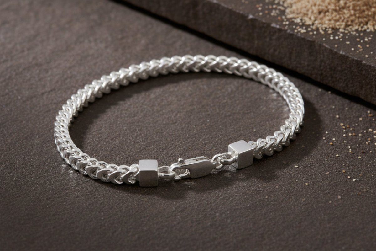 925 Silver Flat Cuban Chain Bracelet for Men & Women - Zirak Silver