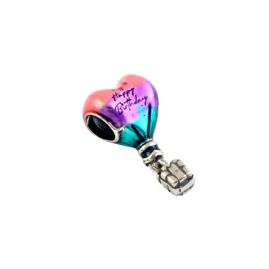 925 Silver Multicolor Hot Air Balloon Charm with Gift Drop - Zirak Silver