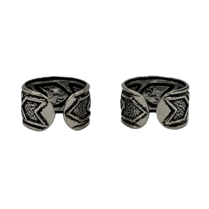 925 Silver Oxidised Tribal Ear Cuffs - Zirak Silver