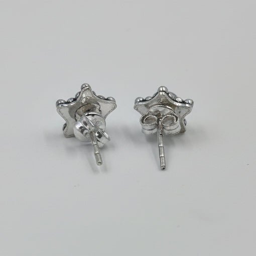 925 Silver Star CZ Stud Earrings - Zirak Silver