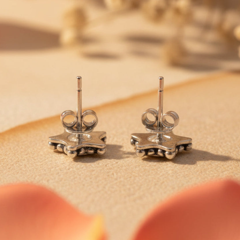 925 Silver Star CZ Stud Earrings - Zirak Silver