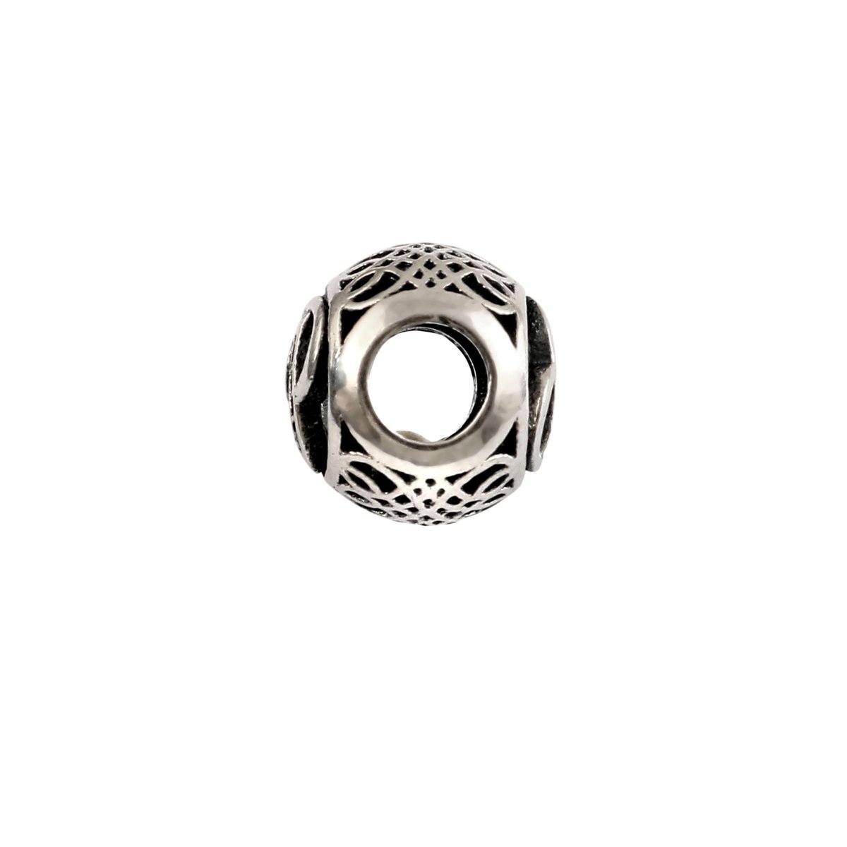 925 Sterling Silver Alphabet “P” Filigree Charm Bead - Zirak Silver
