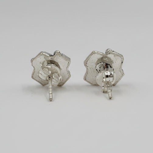 925 Sterling Silver Antique Ruby Stud Earrings - Zirak Silver