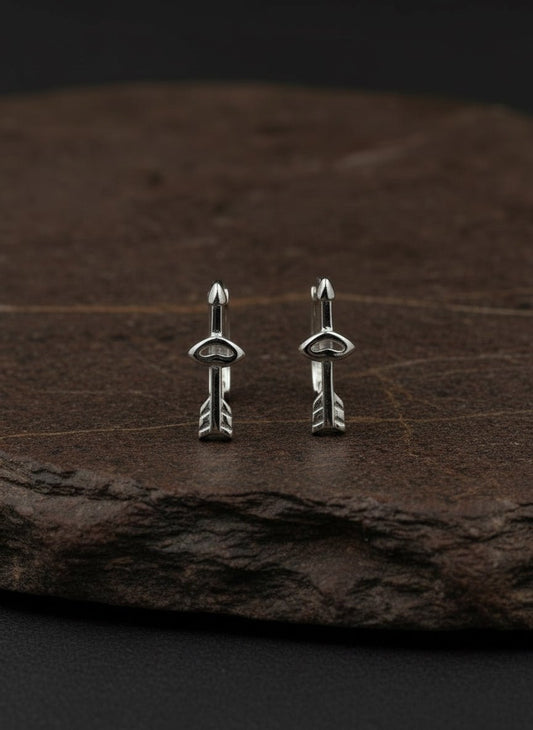 925 Sterling Silver Arrow Stud Earrings - Zirak Silver