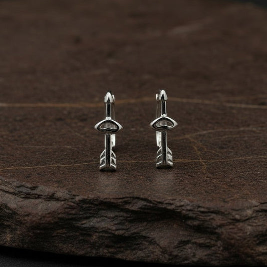 925 Sterling Silver Arrow Stud Earrings - Zirak Silver