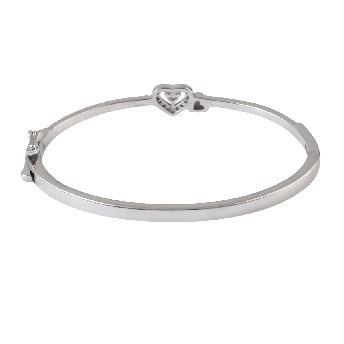 925 Sterling Silver Heart CZ Bracelet with Rose Gold Accent - Zirak Silver