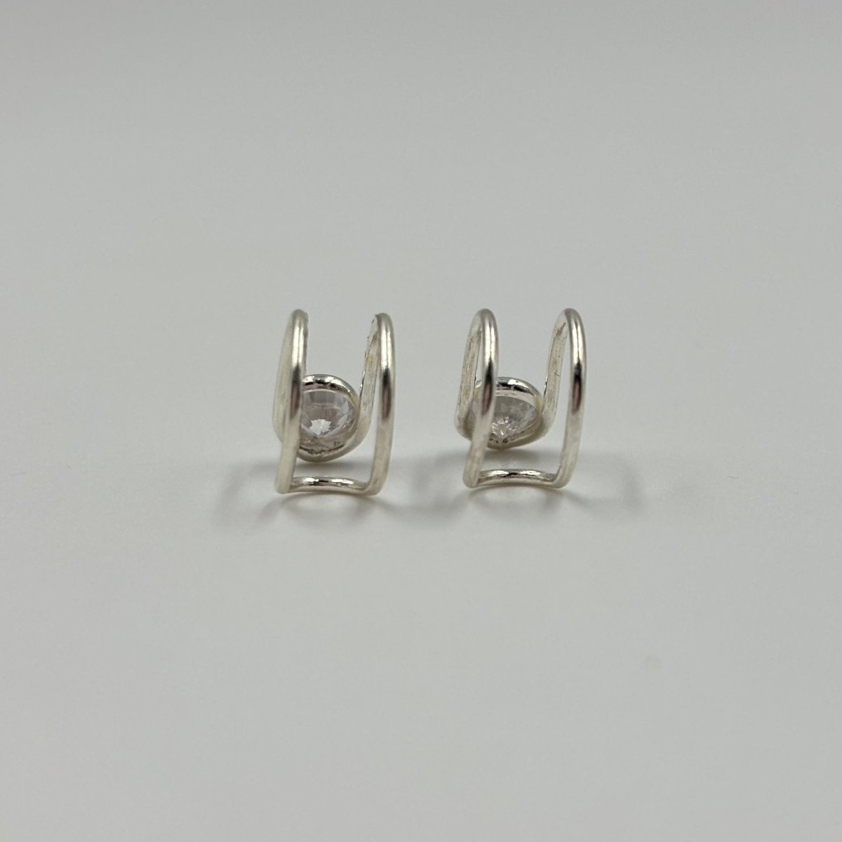 925 Sterling Silver Spiral Ear Cuffs with CZ - Zirak Silver