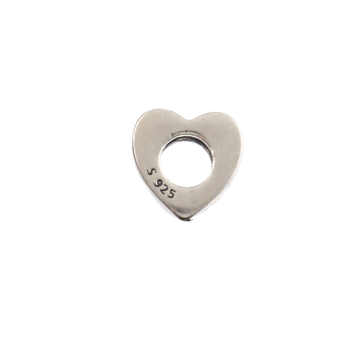 925 Sterling Silver “You & Me” Heart Charm with Pink Stone - Zirak Silver