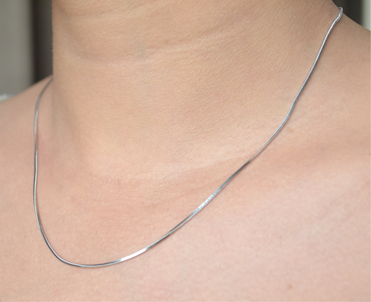 Glossy Herringbone Silver Chain – Flat 925 Sterling Necklace