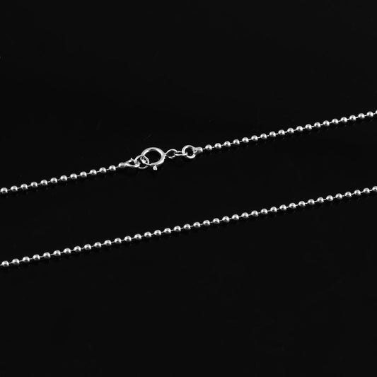 Tazeen Chain – Rhodium Plated Beaded Silver Chain