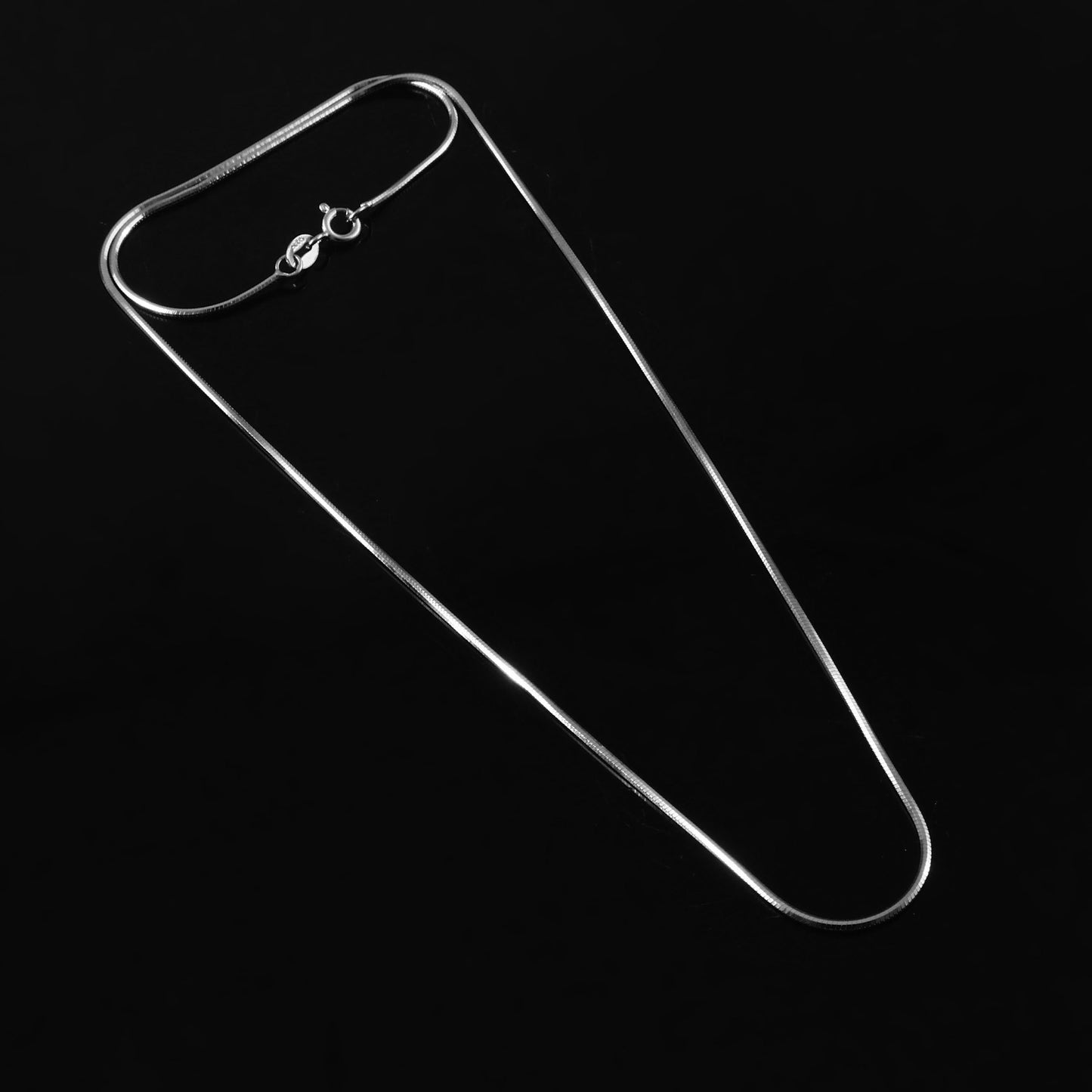Glossy Herringbone Silver Chain – Flat 925 Sterling Necklace