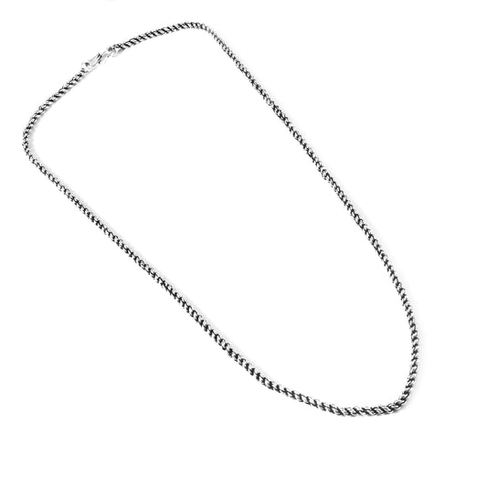 Baadal Chain – Oxidised Rope Silver Chain