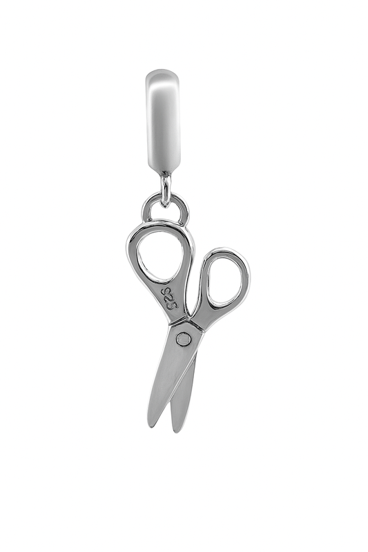 Sterling Silver Scissors Charm Pendant for Bracelet or Necklace