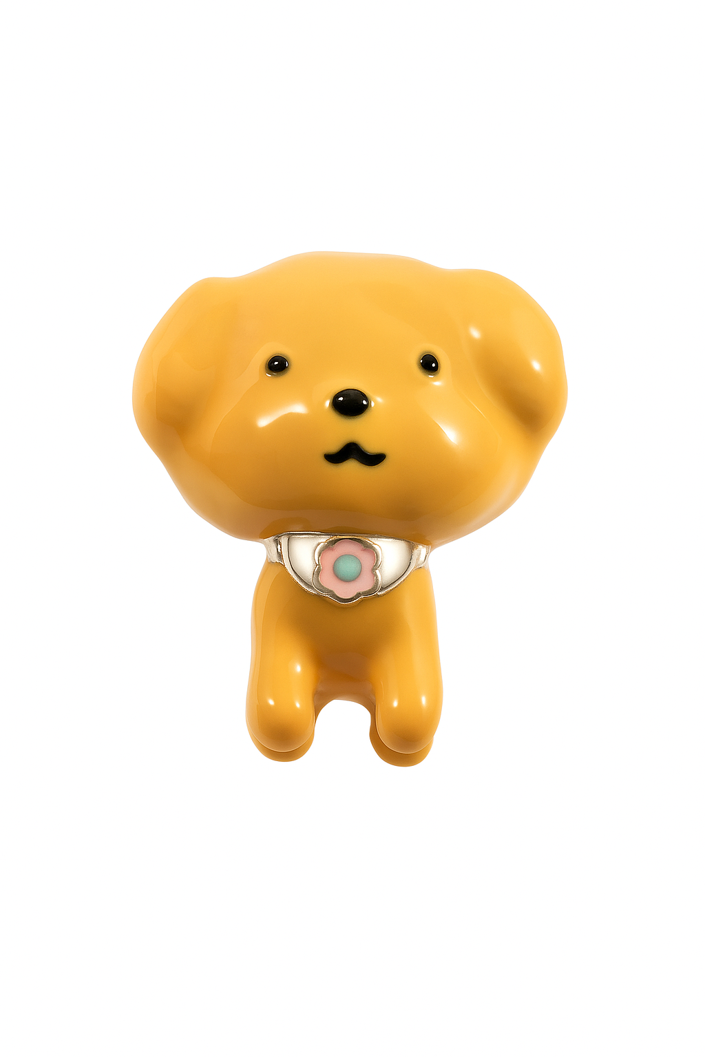 Adorable Dog Charm Bead in Sterling Silver with Enamel Finish