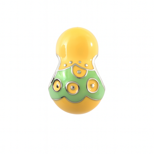 Matryoshka Doll Charm in Yellow & Green Enamel | 925 Silver