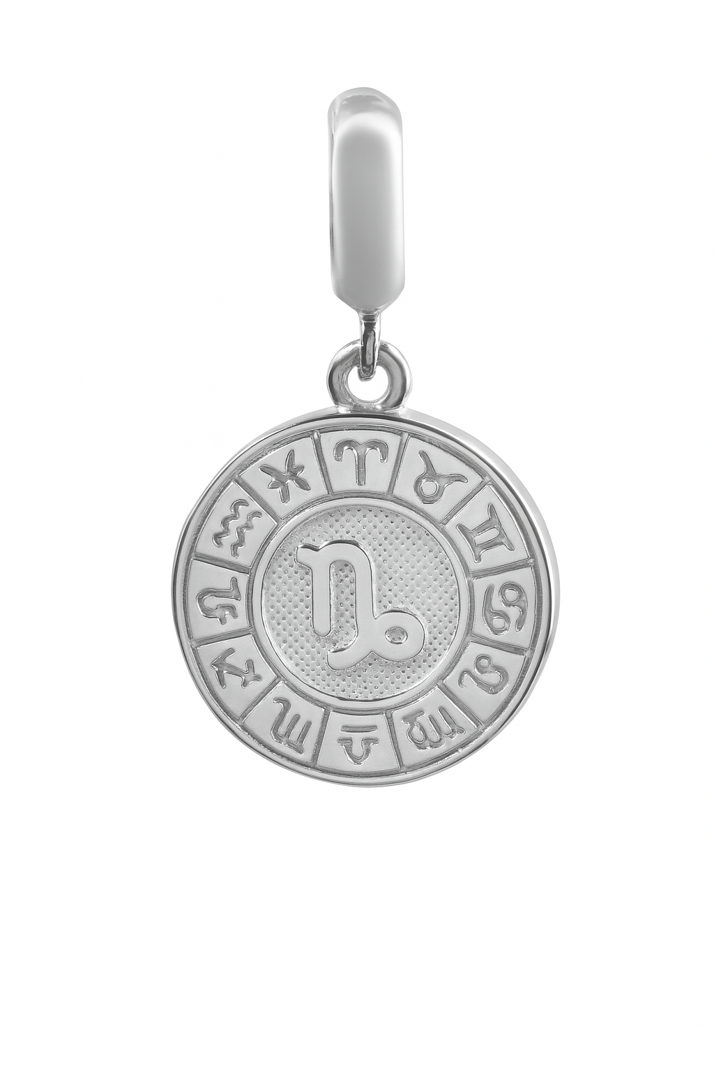 Capricorn Zodiac Sign Charm in 925 Silver – Enamel Pendant