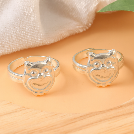 925 Silver Adjustable Owl Design Toe Ring – Handmade Animal Motif Jewelry