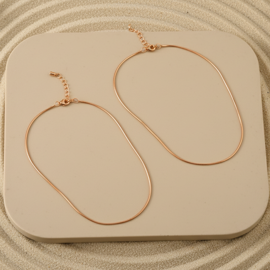Rose Gold Snake Chain Anklet | Minimal Flat Chain Anklet | Elegant Everyday Jewelry