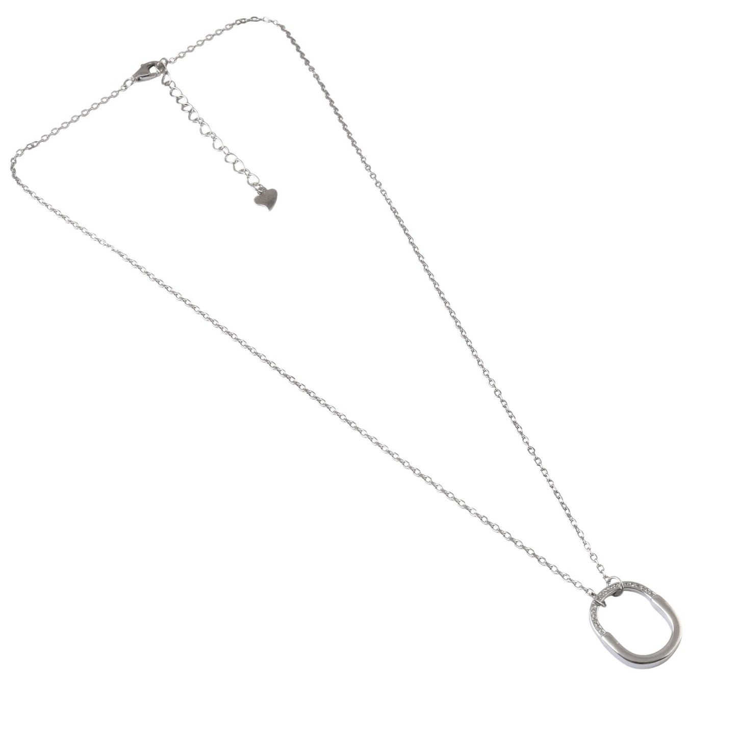 925 Sterling Silver Interlocking Rings Pendant Necklace