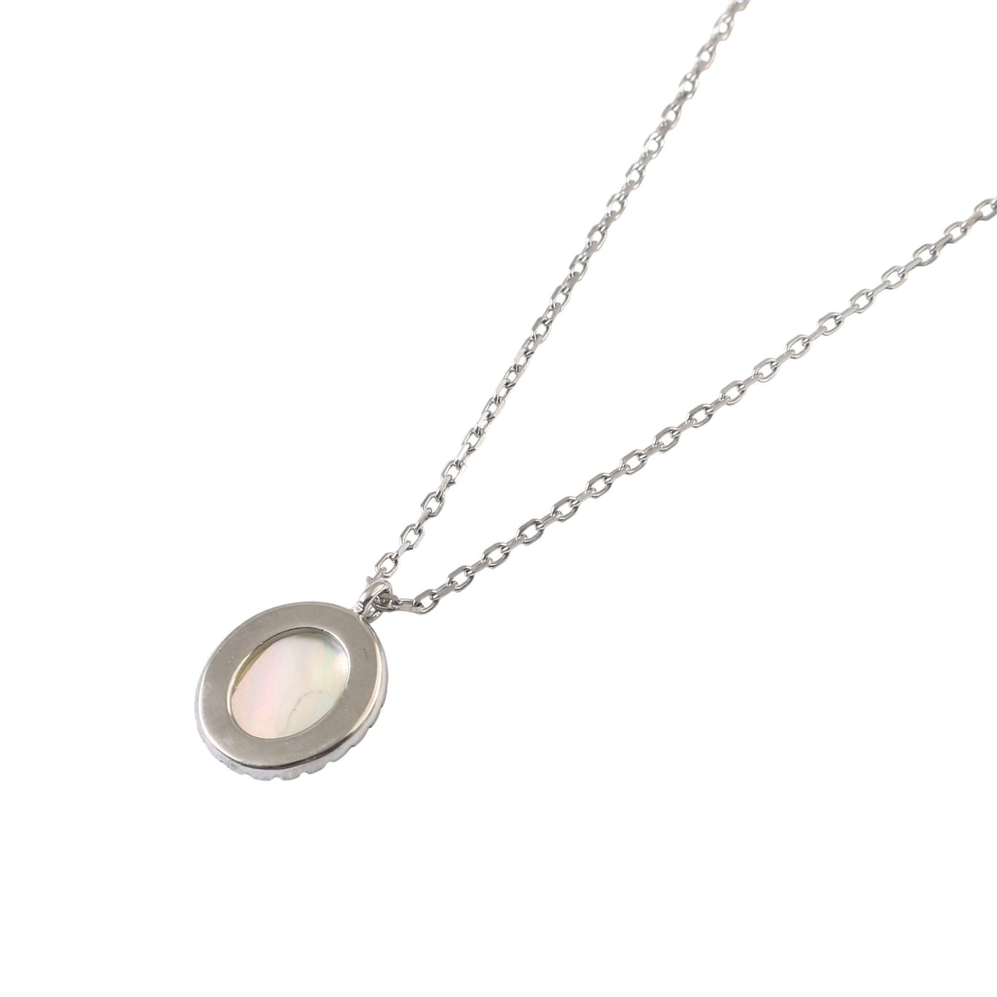 925 Silver Opal Halo Pendant Necklace with CZ Accents