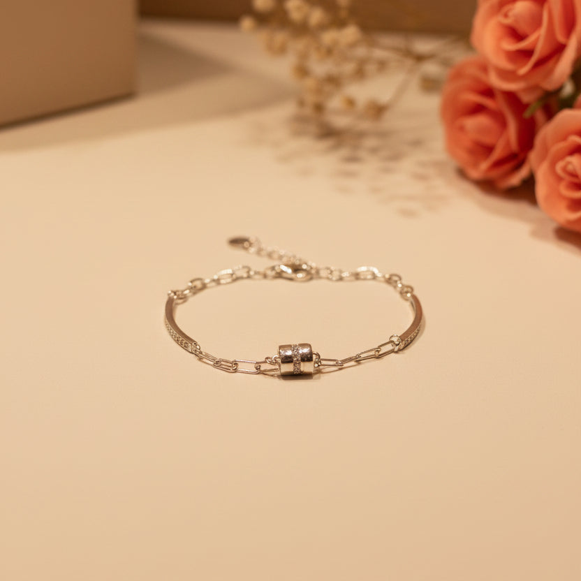 Kiran Pave Bar & Cylinder Bracelet
