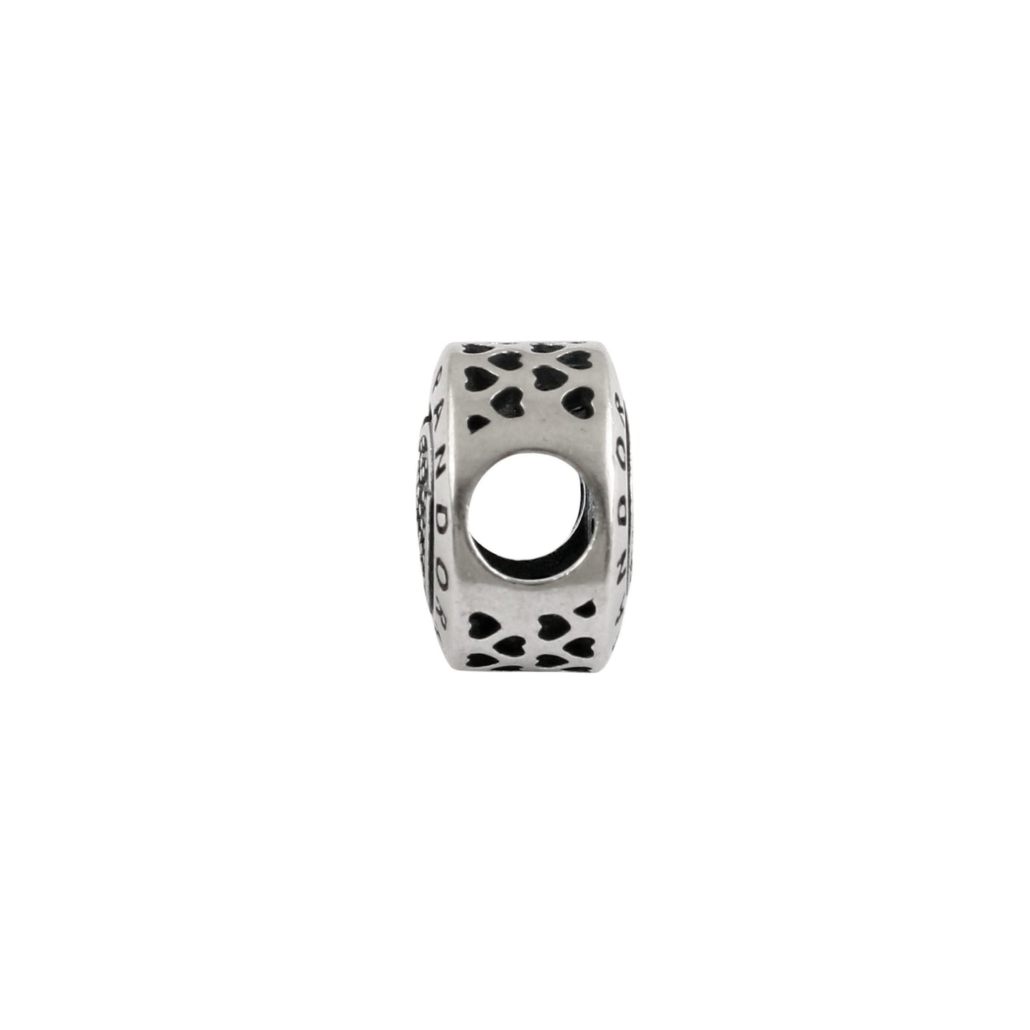 925 Sterling Silver Pandora Heart Charm with Pavé Zircon & Heart Cutouts