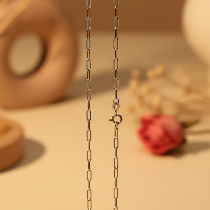 Rekha Silver Paperclip Chain