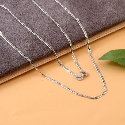 Sterling Silver Box Link Chain | 925 Silver Square Cut Necklace for Men & Women