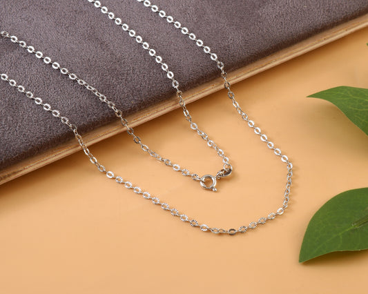 Sterling Silver Floral Cut Chain | 925 Silver Daisy Link Necklace for Women