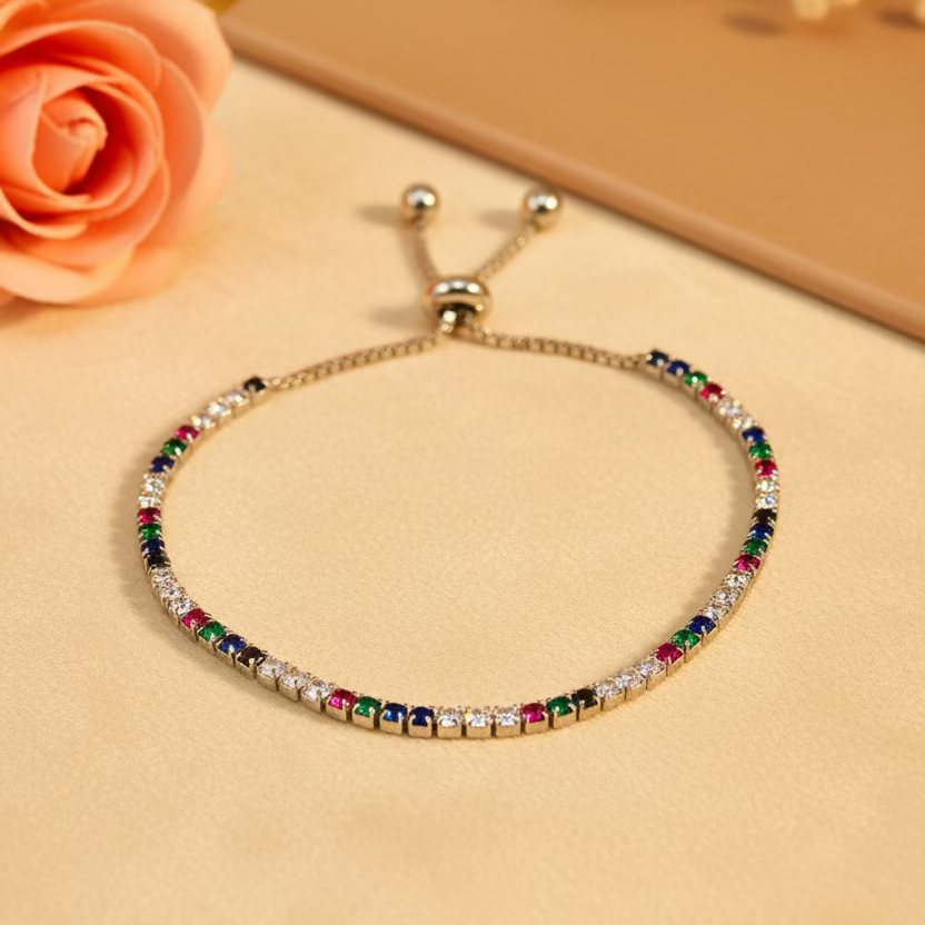 Anya Jewel Tone Slider Bracelet