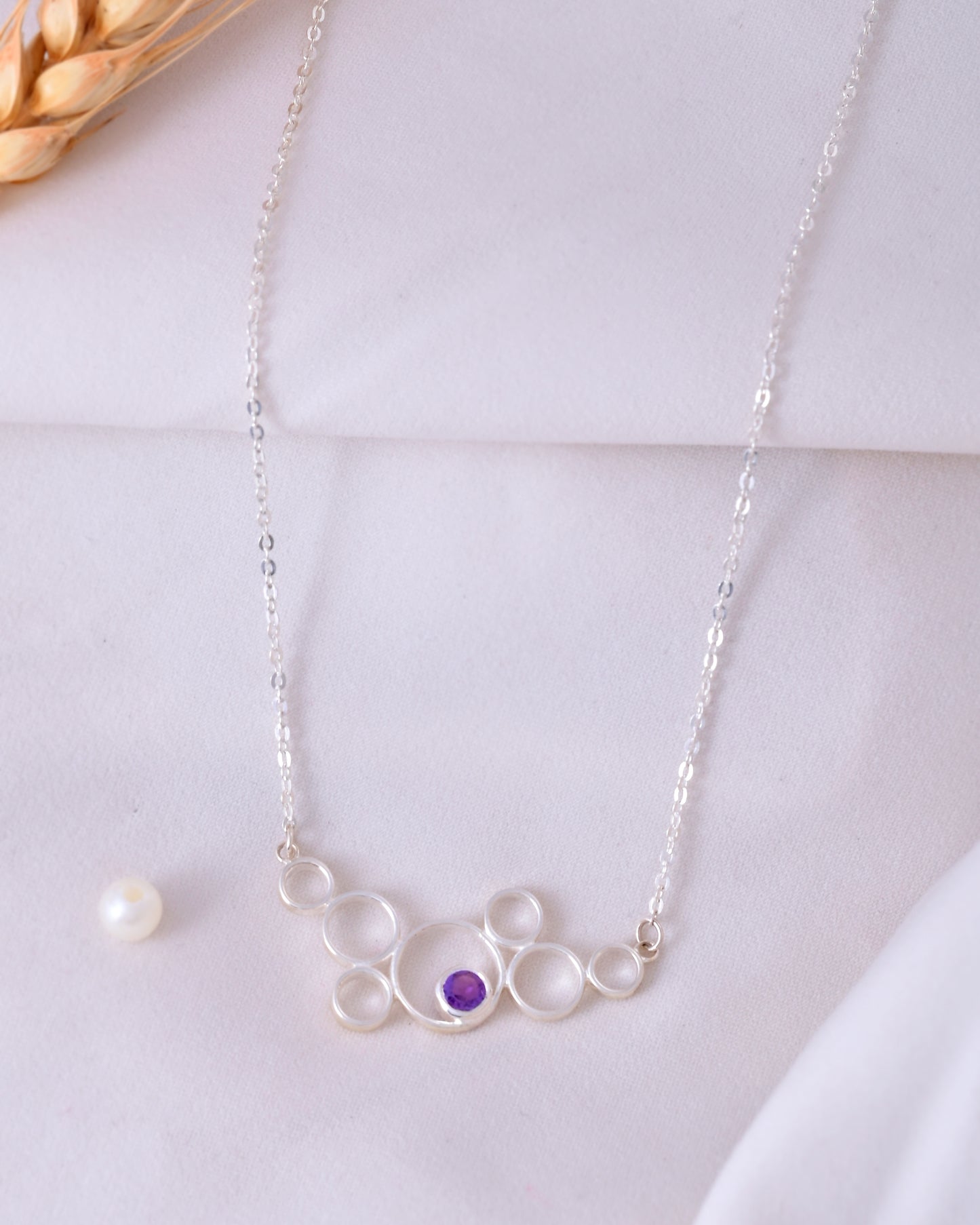 Amethyst Halo Pendant