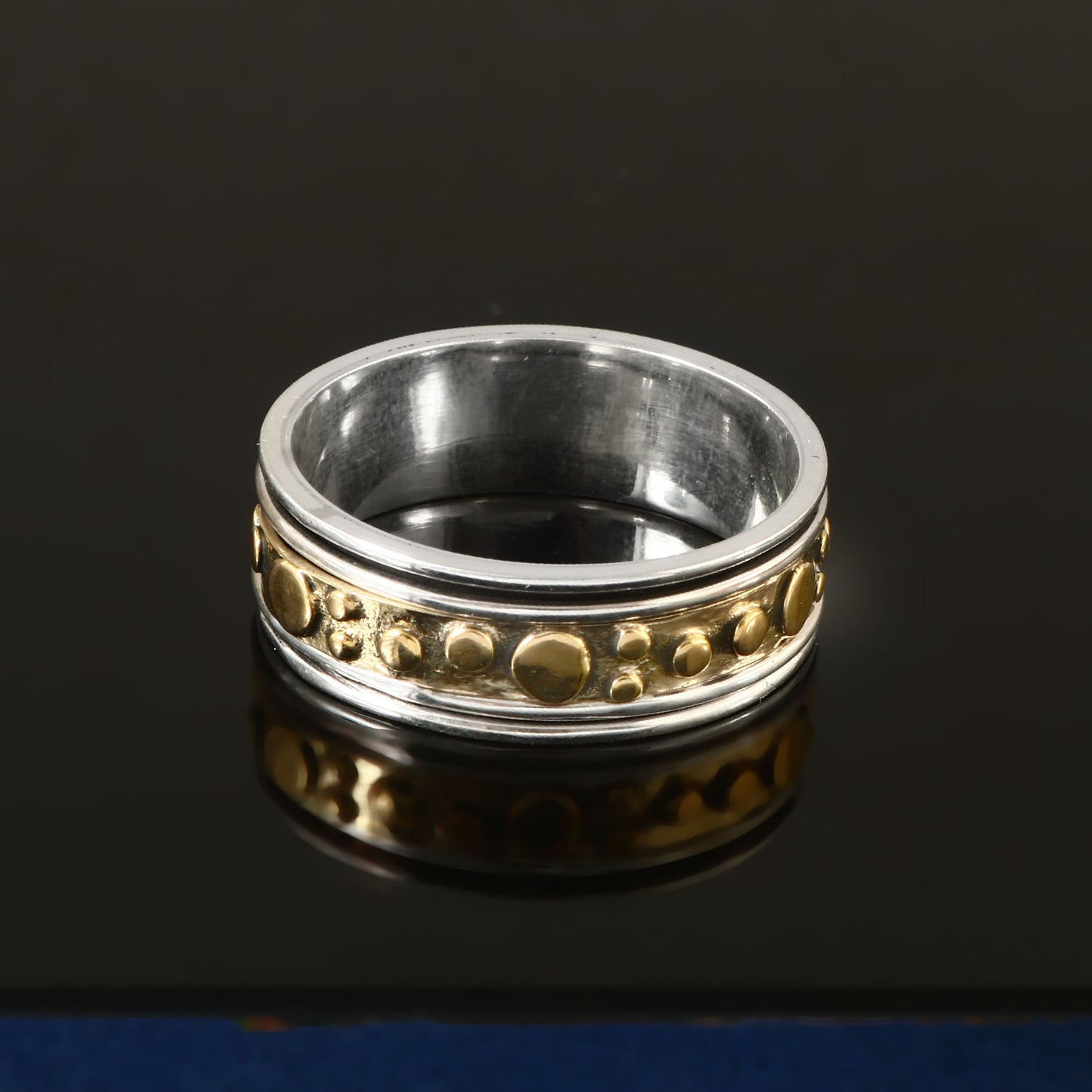 Bold Dotted Brass Spinner Ring