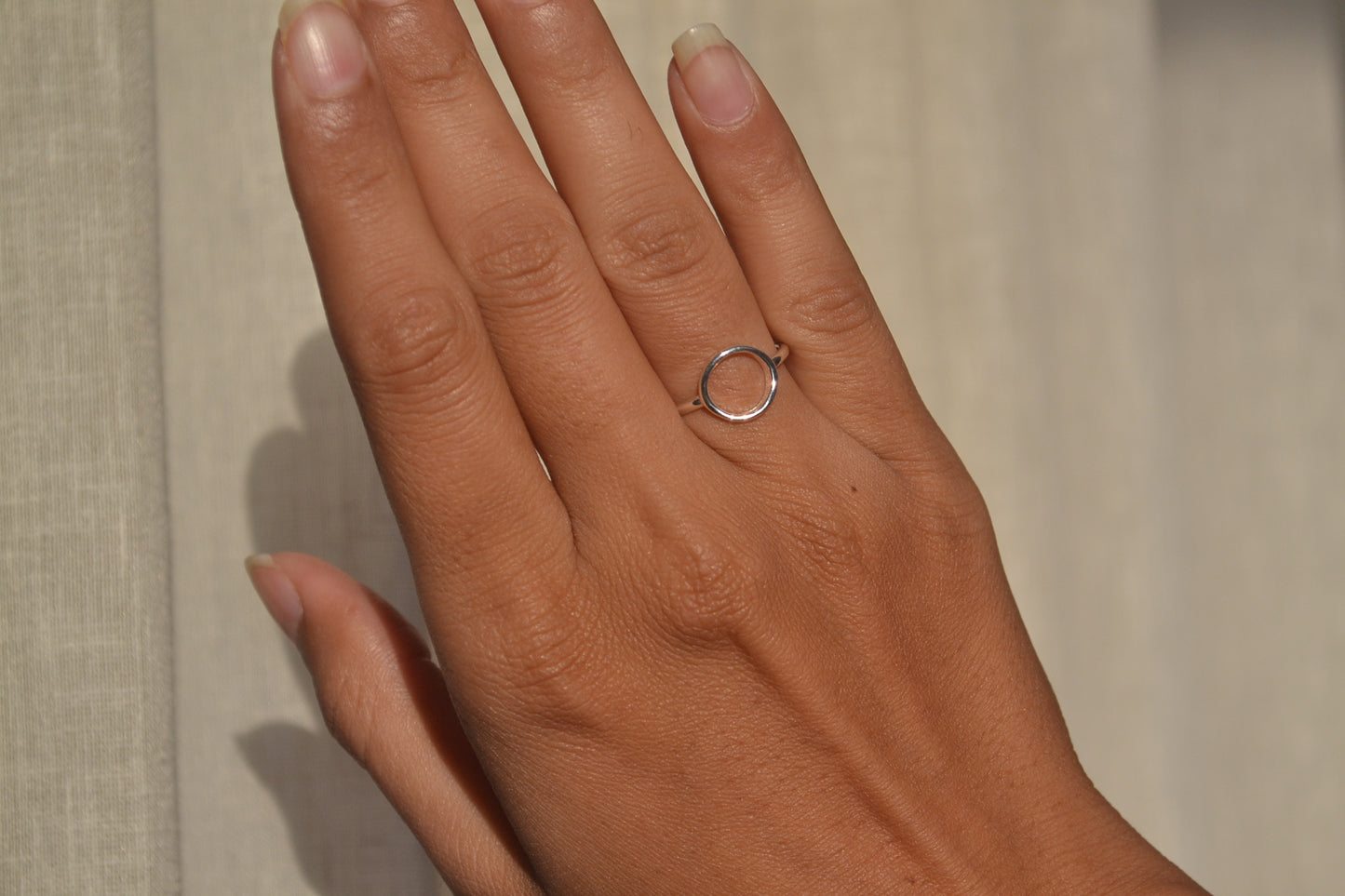 Minimalist Open Circle Sterling Silver Ring