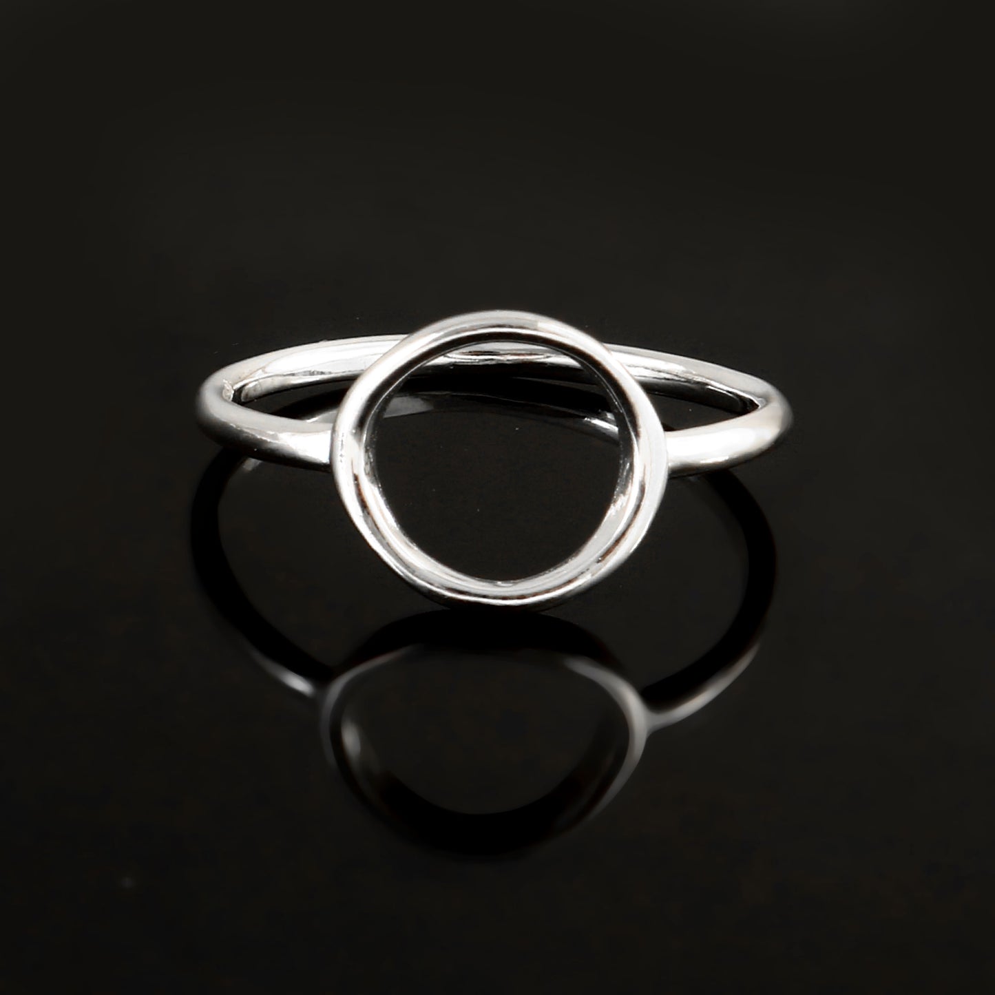 Minimalist Open Circle Sterling Silver Ring