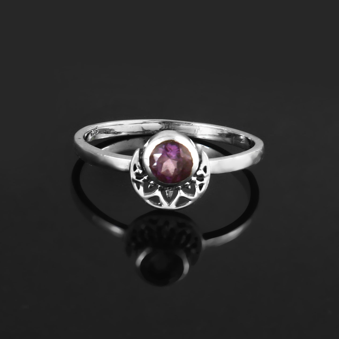 Geometric Amethyst Ring