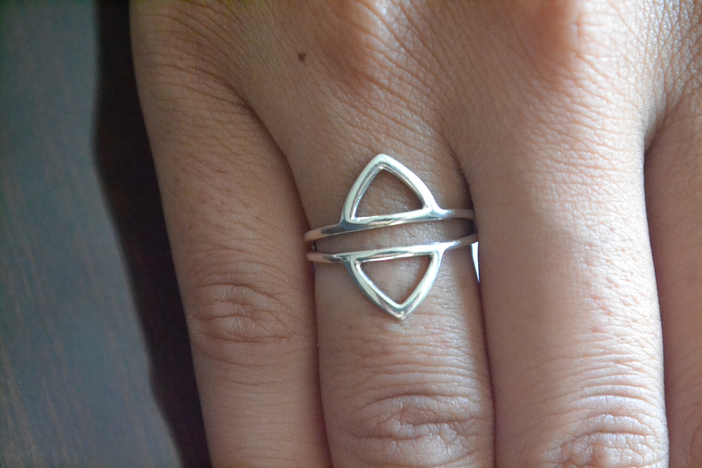 Sterling Silver Geometric Open Ring