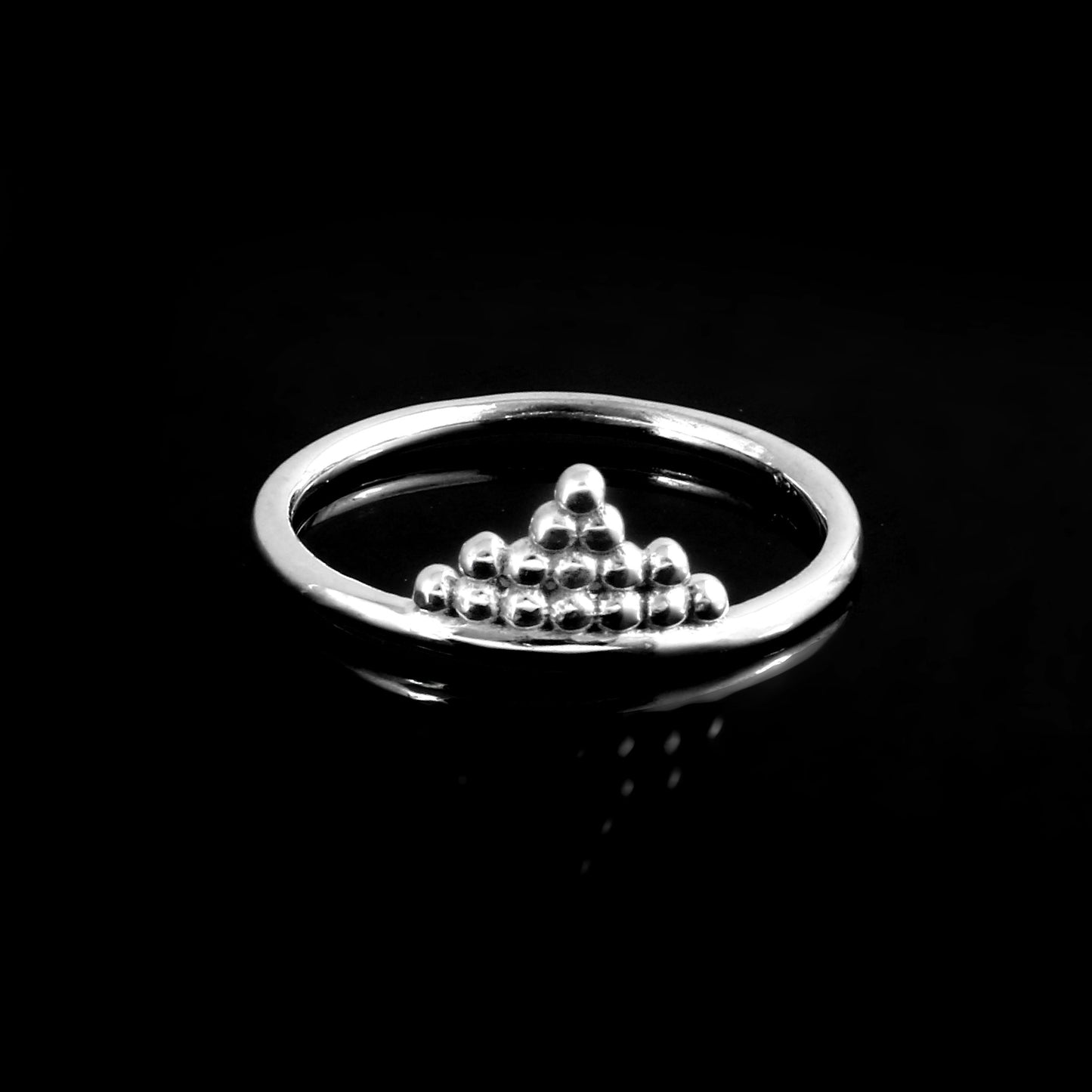 Sterling Silver Stacked Dot Crown Ring