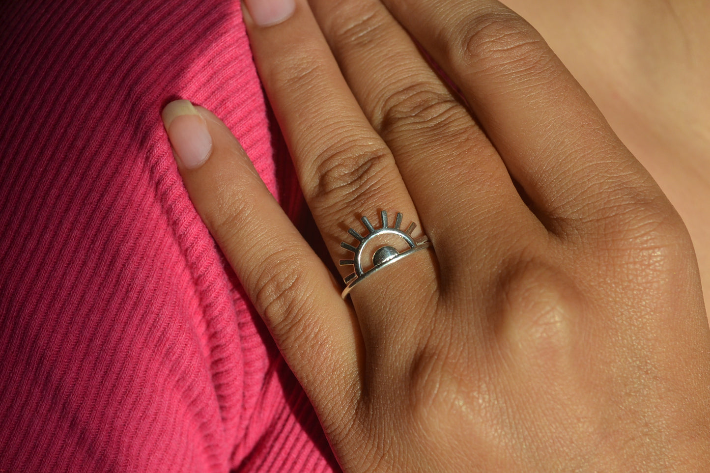Minimalist Sunrise Silver Ring