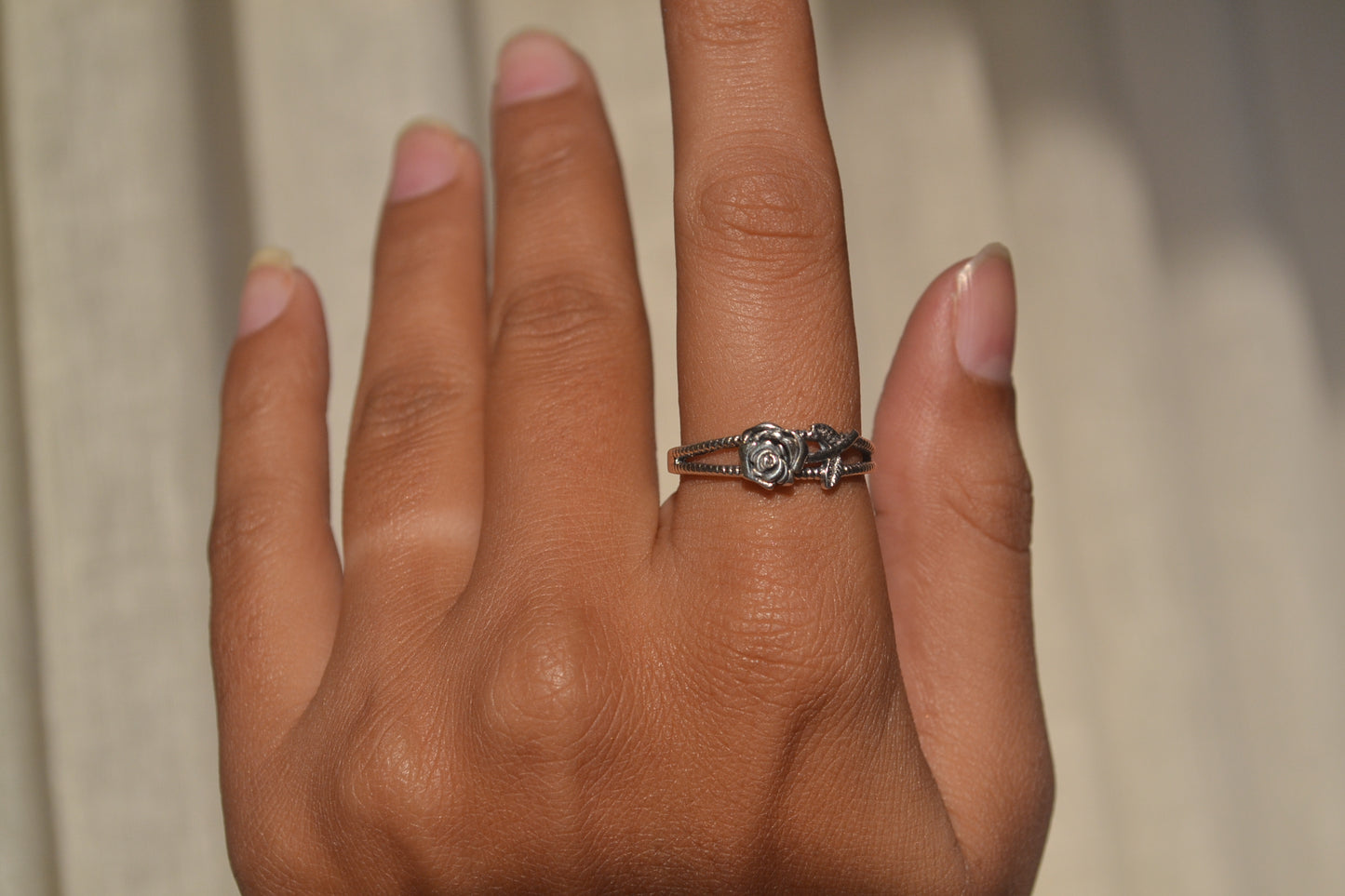 925 Silver Rose Flower Ring
