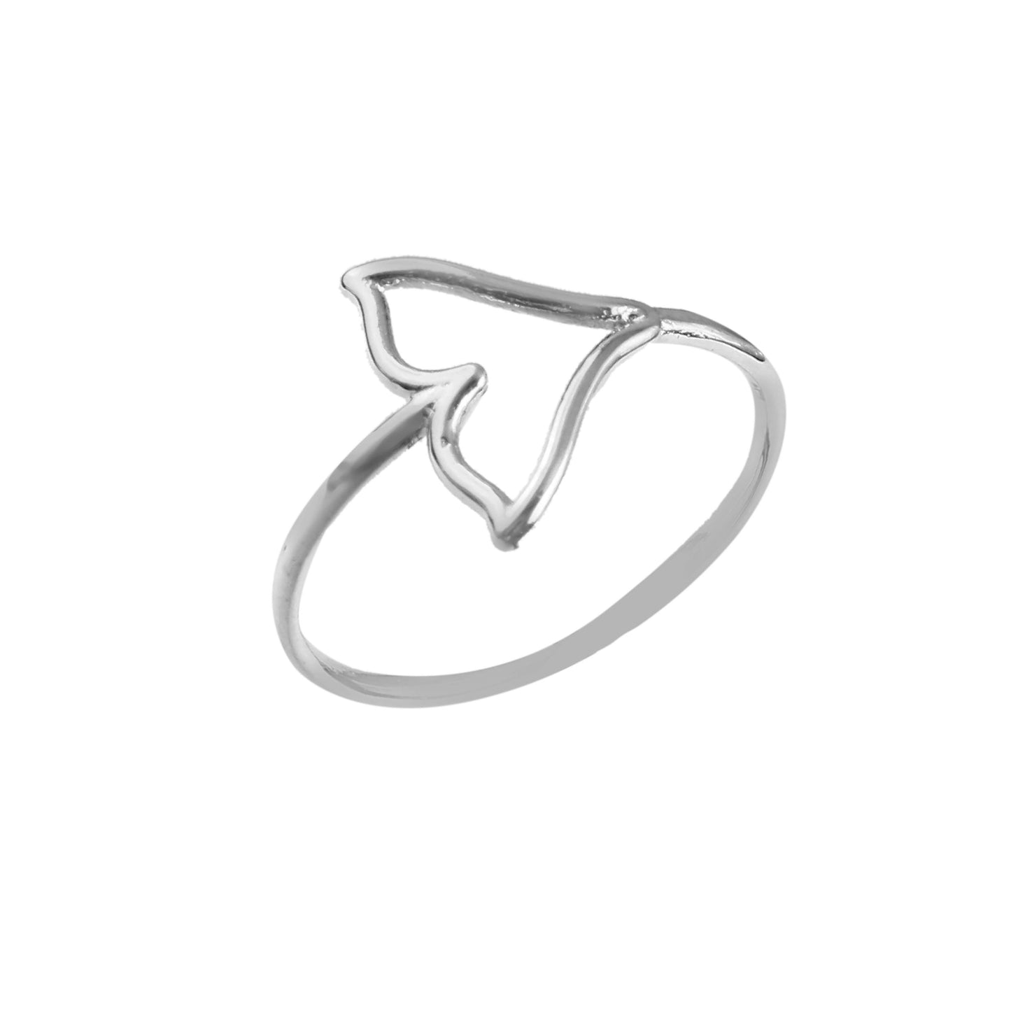 Sterling Silver Butterfly Outline Minimalist Ring