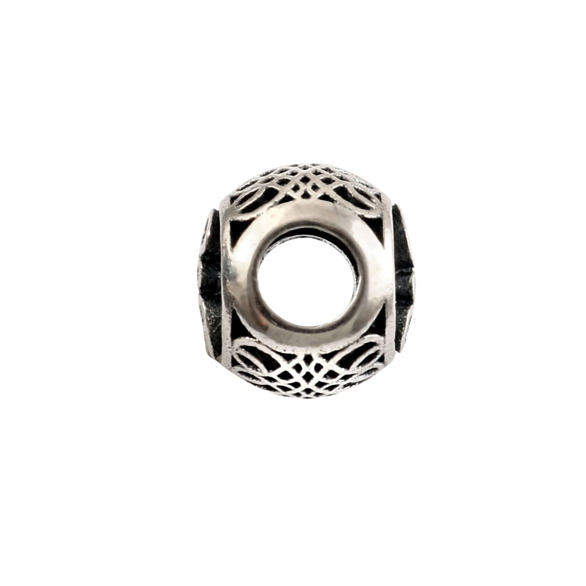 Antique Silver Filigree Lucky Charm Bead for Bracelet - Zirak Silver