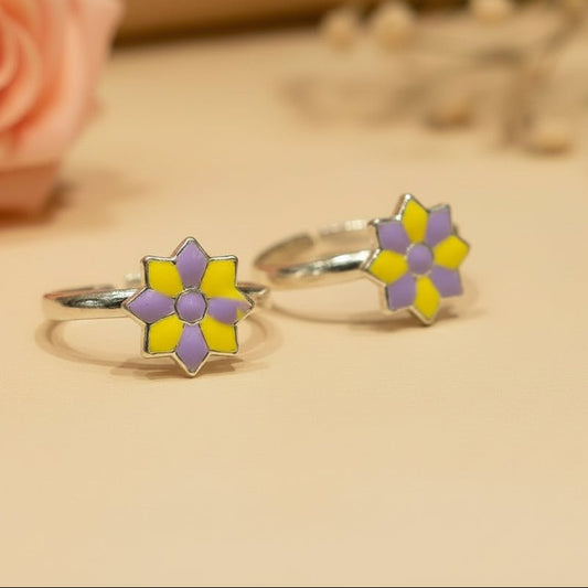 Basanti Phool Toe Ring - Zirak Silver