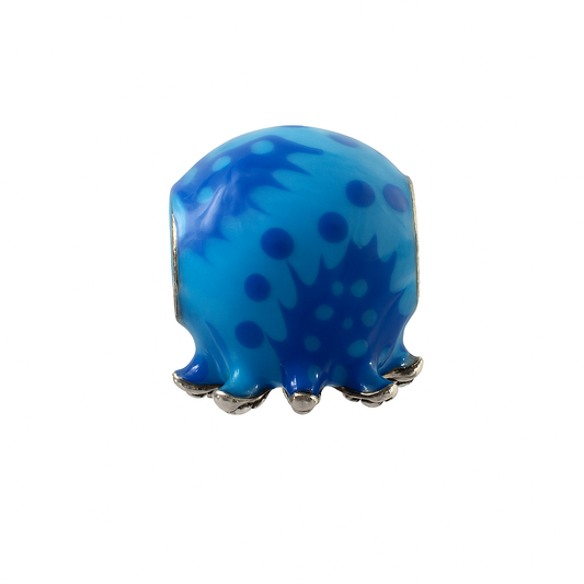Blue Enamel Octopus Charm Bead – Ocean-Themed Jewelry for Bracelets