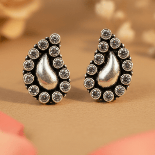 Chandrika Stud Earrings - Zirak Silver